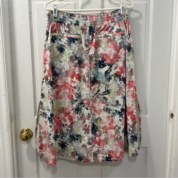 Athleta Jupe Savannah Floral Midi Skirt Size Large Watercolor Athletic Summer - Picture 8 of 10